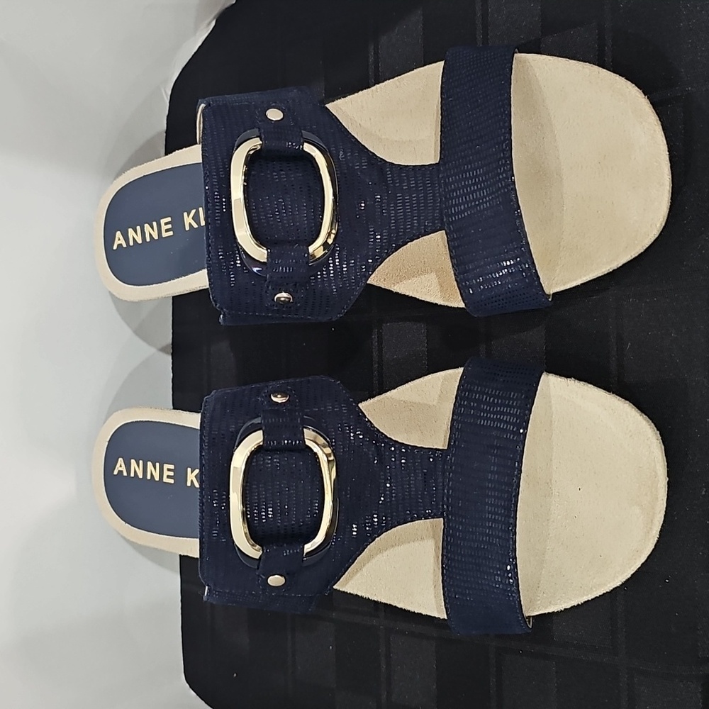 Anne Klein iflex ladies royal blue wedge sandals size 6.5